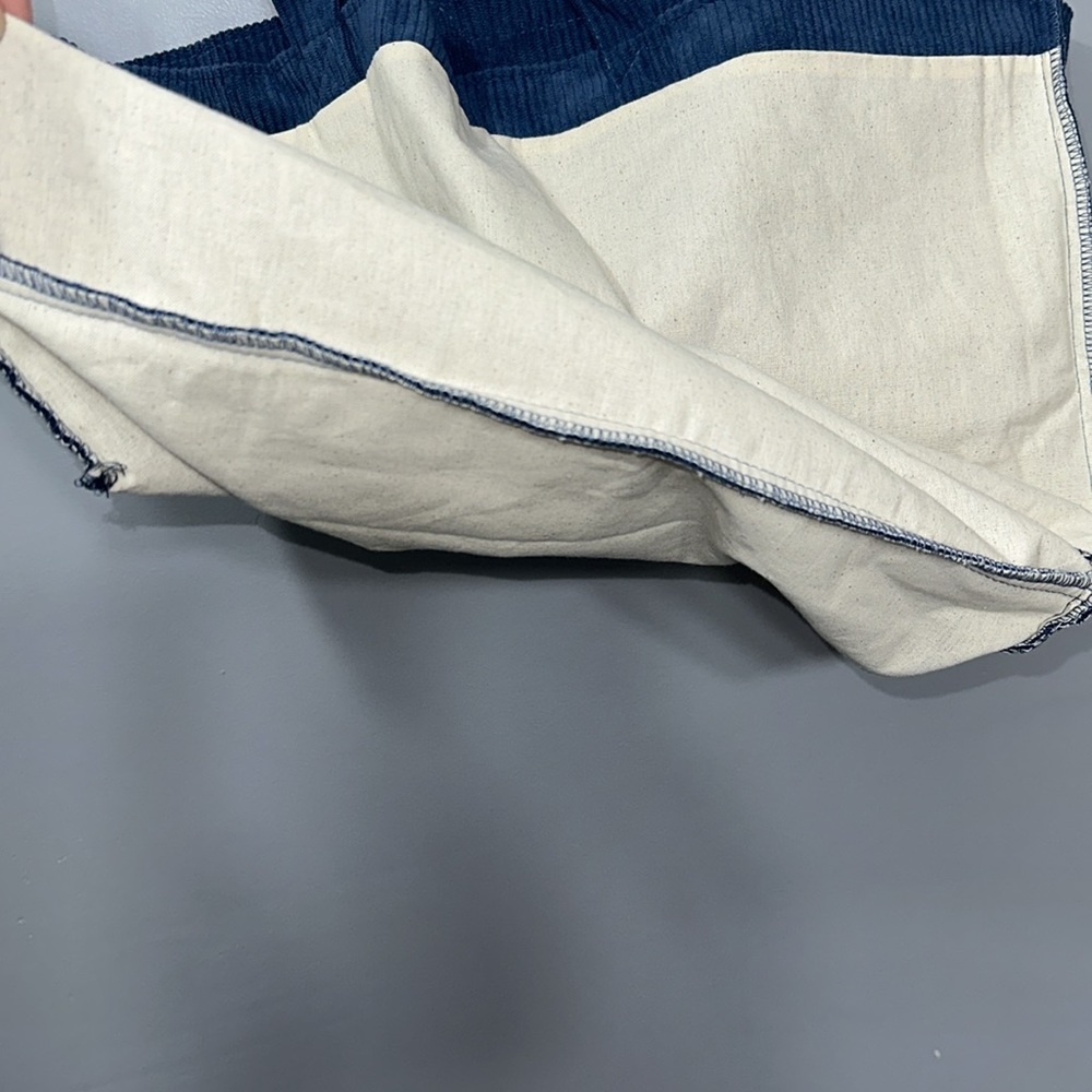 S A L E SÉZANE | Designer Large Size Beautiful Blue Corduroy Lined Tote Bag NWT - Picture 9 of 17
